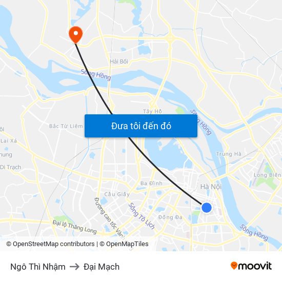 Ngô Thì Nhậm to Đại Mạch map