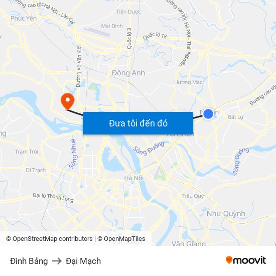 Đình Bảng to Đại Mạch map
