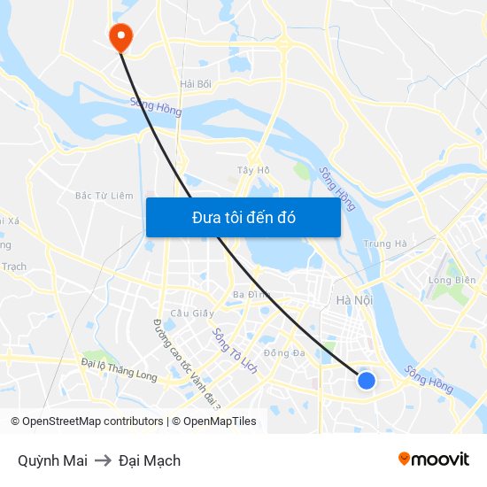 Quỳnh Mai to Đại Mạch map