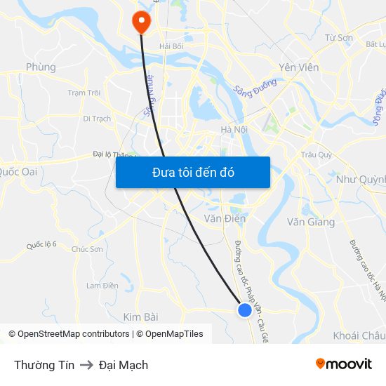 Thường Tín to Đại Mạch map