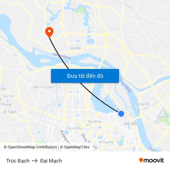 Trúc Bạch to Đại Mạch map