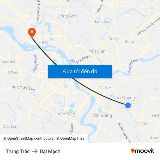 Trưng Trắc to Đại Mạch map