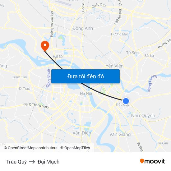 Trâu Quỳ to Đại Mạch map