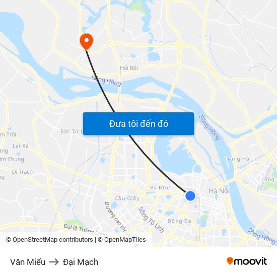 Văn Miếu to Đại Mạch map