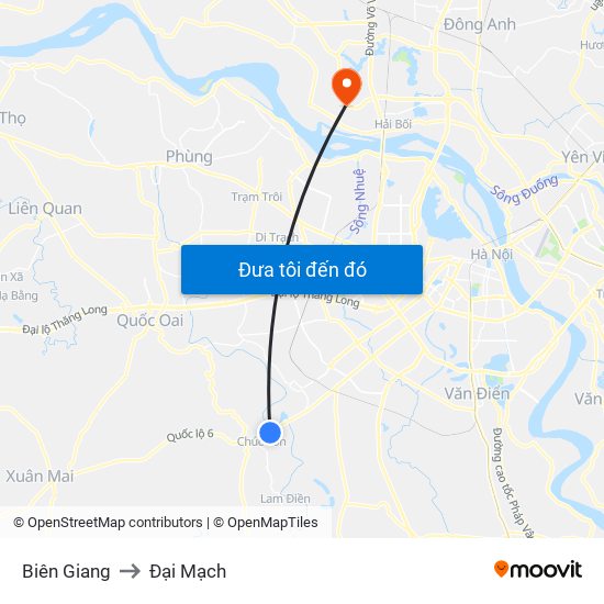 Biên Giang to Đại Mạch map