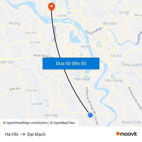 Hà Hồi to Đại Mạch map