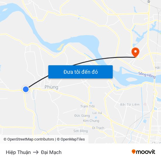 Hiệp Thuận to Đại Mạch map