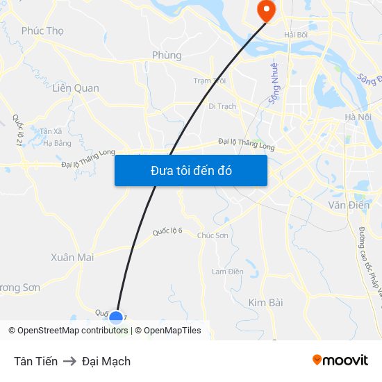 Tân Tiến to Đại Mạch map