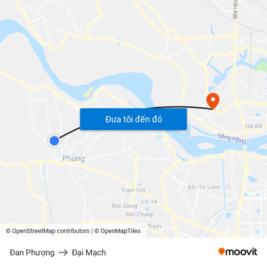 Đan Phượng to Đại Mạch map