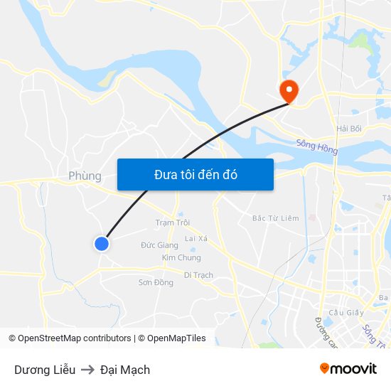 Dương Liễu to Đại Mạch map