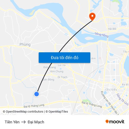 Tiền Yên to Đại Mạch map