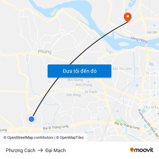 Phượng Cách to Đại Mạch map