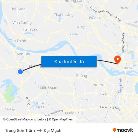 Trung Sơn Trầm to Đại Mạch map