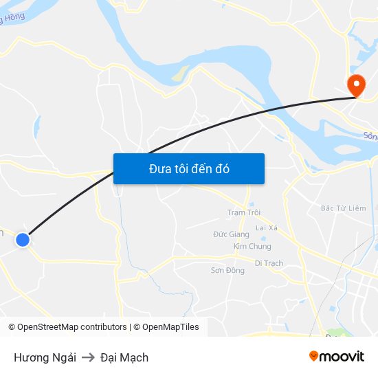 Hương Ngải to Đại Mạch map