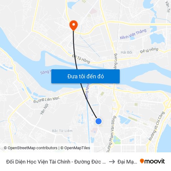 Đối Diện Học Viện Tài Chính - Đường Đức Thắng to Đại Mạch map