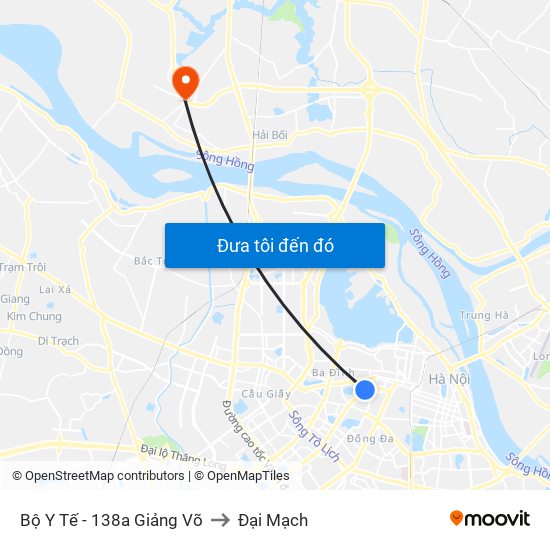 Bộ Y Tế - 138a Giảng Võ to Đại Mạch map