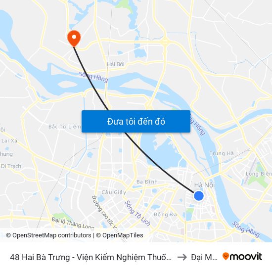 48 Hai Bà Trưng - Viện Kiểm Nghiệm Thuốc Trung Ương to Đại Mạch map