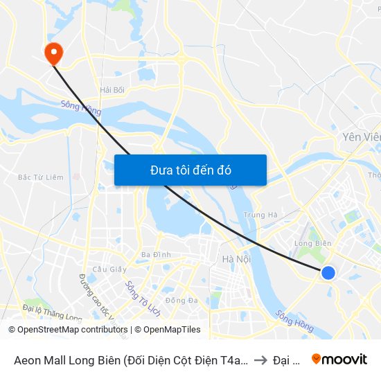 Aeon Mall Long Biên (Đối Diện Cột Điện T4a/2a-B Đường Cổ Linh) to Đại Mạch map