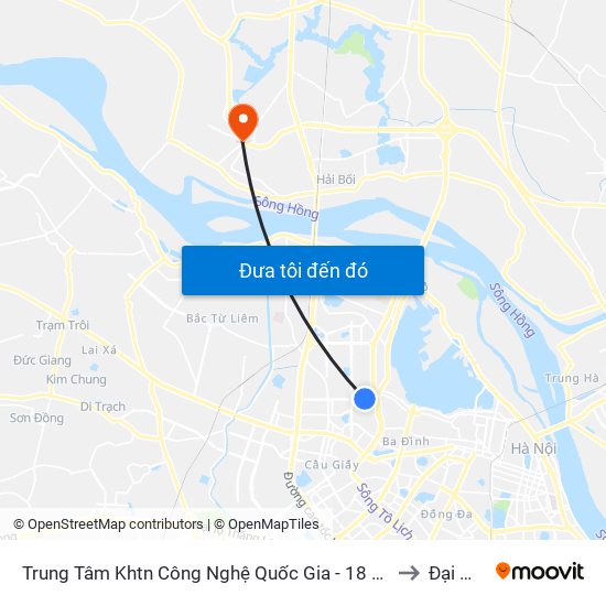 Trung Tâm Khtn Công Nghệ Quốc Gia - 18 Hoàng Quốc Việt to Đại Mạch map
