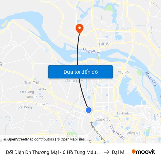 Đối Diện Đh Thương Mại - 6 Hồ Tùng Mậu (Cột Sau) to Đại Mạch map