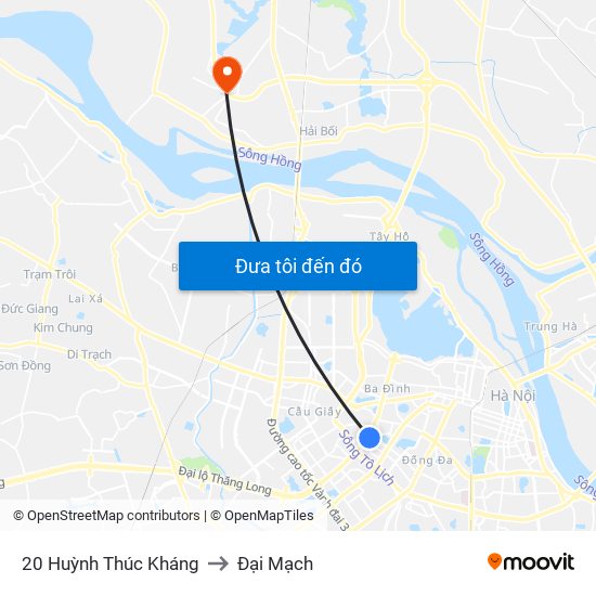 20 Huỳnh Thúc Kháng to Đại Mạch map
