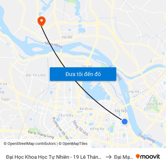 Đại Học Khoa Học Tự Nhiên - 19 Lê Thánh Tông to Đại Mạch map