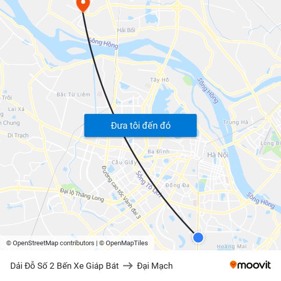 Dải Đỗ Số 2 Bến Xe Giáp Bát to Đại Mạch map