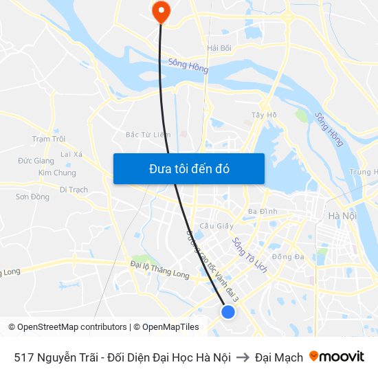 517 Nguyễn Trãi - Đối Diện Đại Học Hà Nội to Đại Mạch map