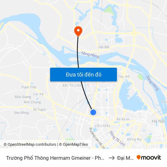 Trường Phổ Thông Hermam Gmeiner - Phạm Văn Đồng to Đại Mạch map