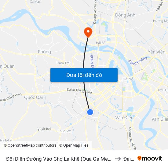 Đối Diện Đường Vào Chợ La Khê (Qua Ga Metro La Khê) - 405 Quang Trung (Hà Đông) to Đại Mạch map