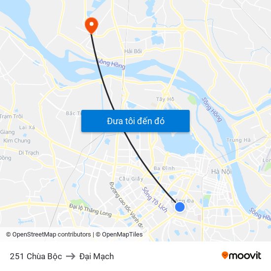 251 Chùa Bộc to Đại Mạch map