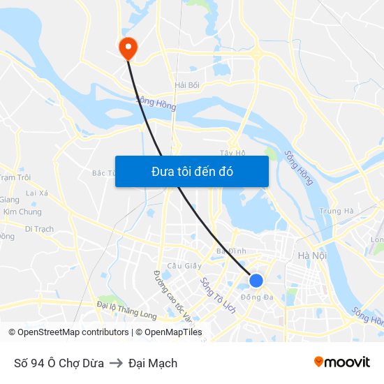 Số 94 Ô Chợ Dừa to Đại Mạch map