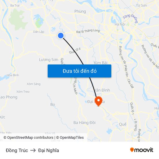 Đồng Trúc to Đại Nghĩa map