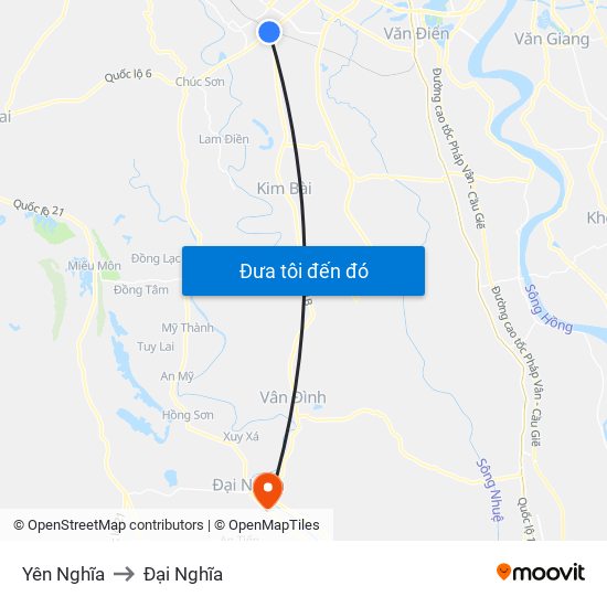 Yên Nghĩa to Đại Nghĩa map