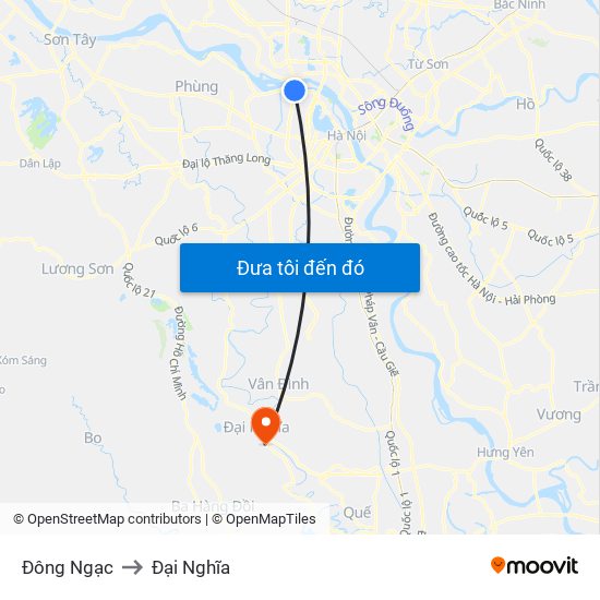 Đông Ngạc to Đại Nghĩa map