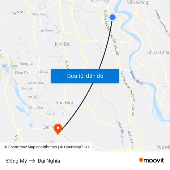 Đông Mỹ to Đại Nghĩa map