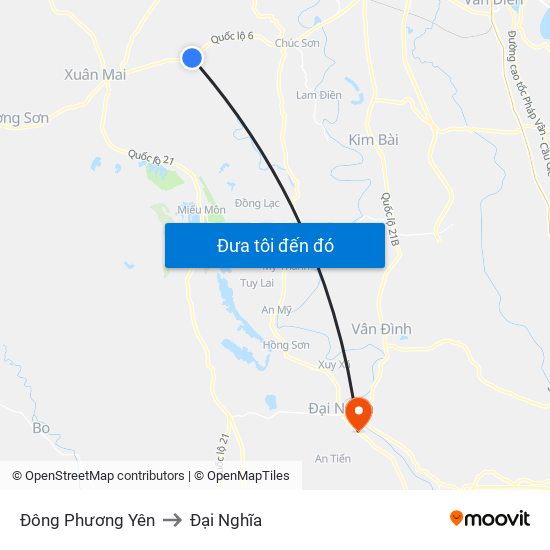 Đông Phương Yên to Đại Nghĩa map