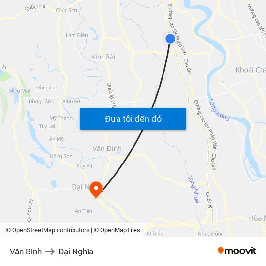 Văn Bình to Đại Nghĩa map