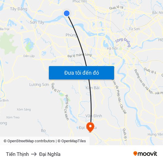 Tiến Thịnh to Đại Nghĩa map