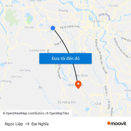 Ngọc Liệp to Đại Nghĩa map