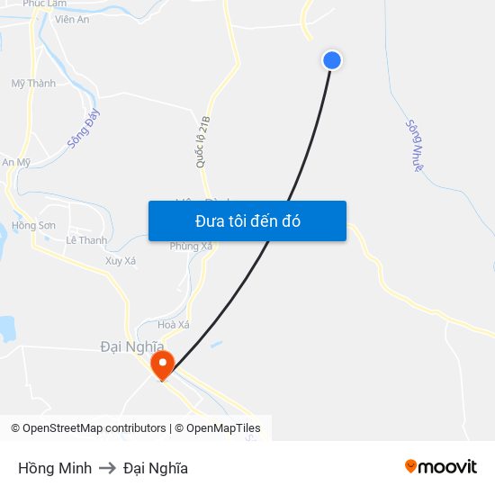 Hồng Minh to Đại Nghĩa map