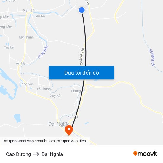 Cao Dương to Đại Nghĩa map