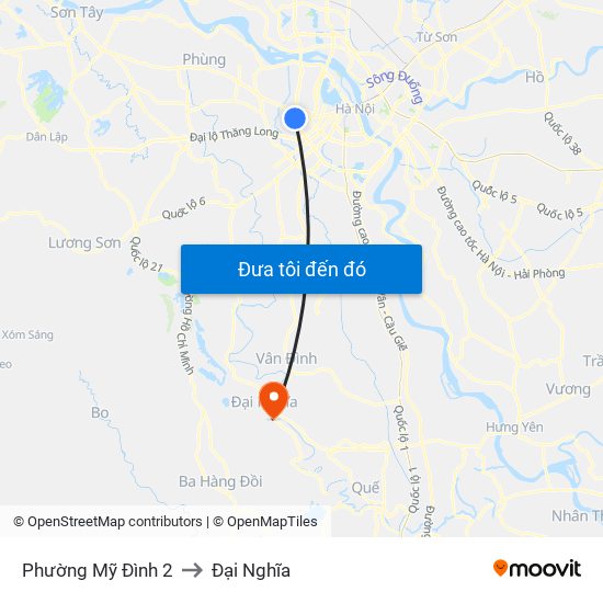 Phường Mỹ Đình 2 to Đại Nghĩa map