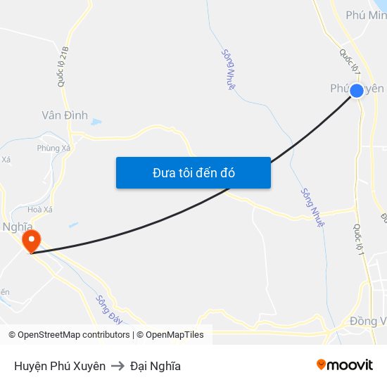 Huyện Phú Xuyên to Đại Nghĩa map