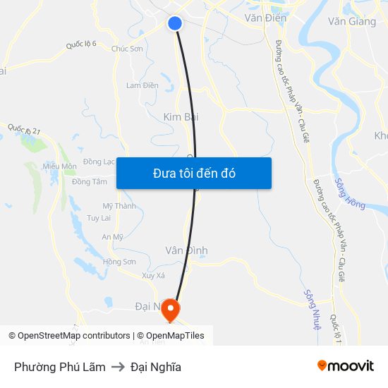 Phường Phú Lãm to Đại Nghĩa map