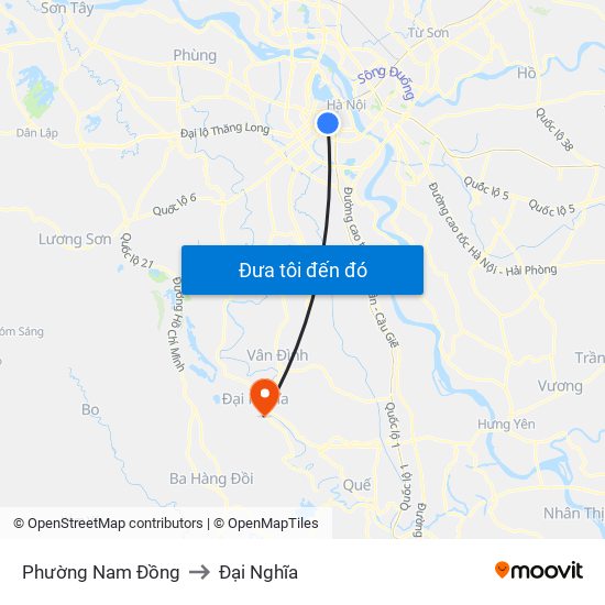 Phường Nam Đồng to Đại Nghĩa map