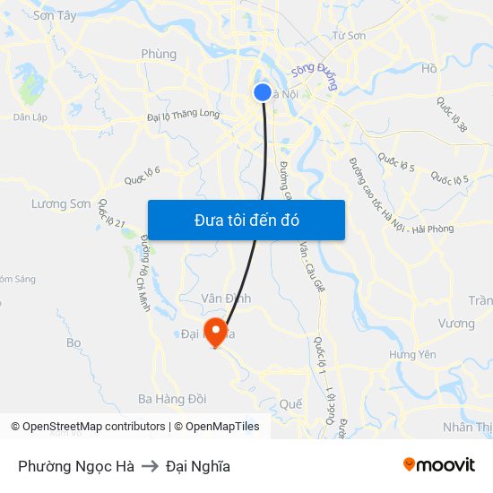 Phường Ngọc Hà to Đại Nghĩa map