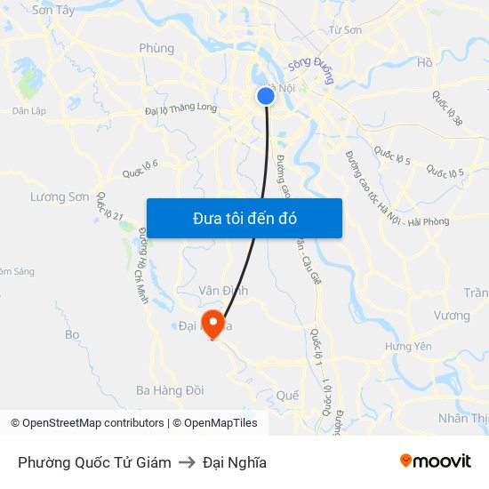 Phường Quốc Tử Giám to Đại Nghĩa map