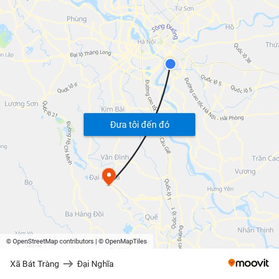 Xã Bát Tràng to Đại Nghĩa map