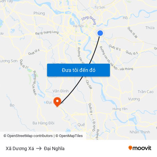 Xã Dương Xá to Đại Nghĩa map